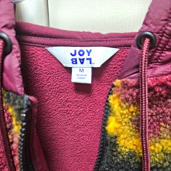 JOYLAB Multi-color Tie Dye Effect Full Zip-up Fleece Hooded Women's Jcket Medium - Picture 5 of 11